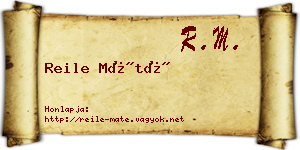 Reile Máté névjegykártya